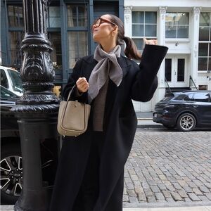 ZARA SCARF KNIT CARDIGAN SWEATER - WOOL SWEATER WITH DETACHABLE SCARF - NEW